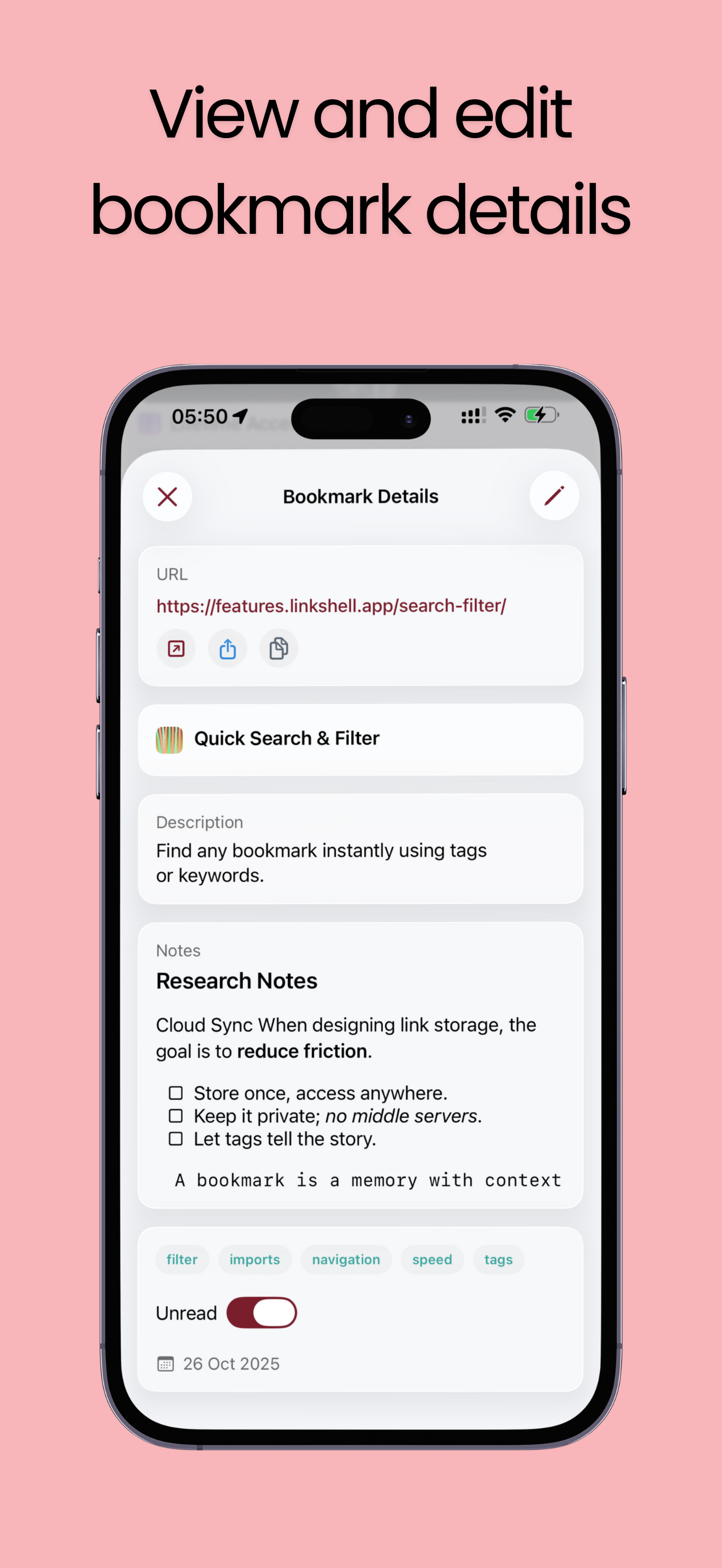 LinkShell iPhone interface 6